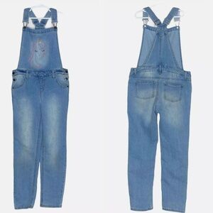 🦄Girls Blue denim unicorn overalls cat & jack 14/16
